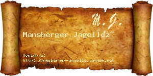 Mansberger Jagelló névjegykártya